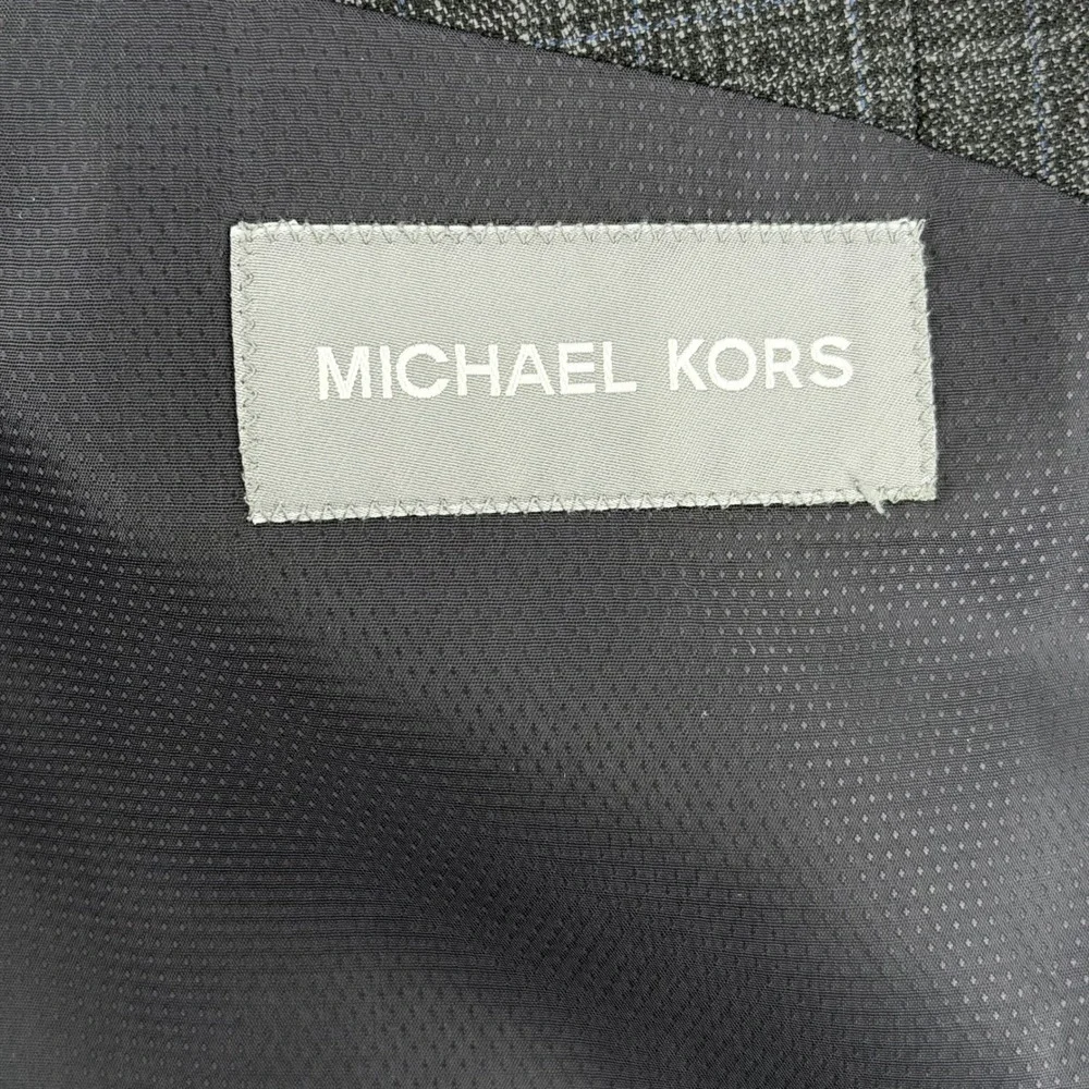 Michael Kors Mens 40R‎ Plaid Blazer Jacket Gray Wool Blend Suit Sport Coat Slim